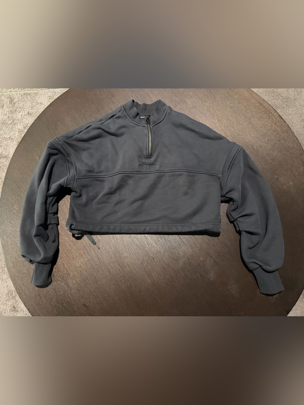 Gymshark Black Cropped Quarter-Zip Pullover